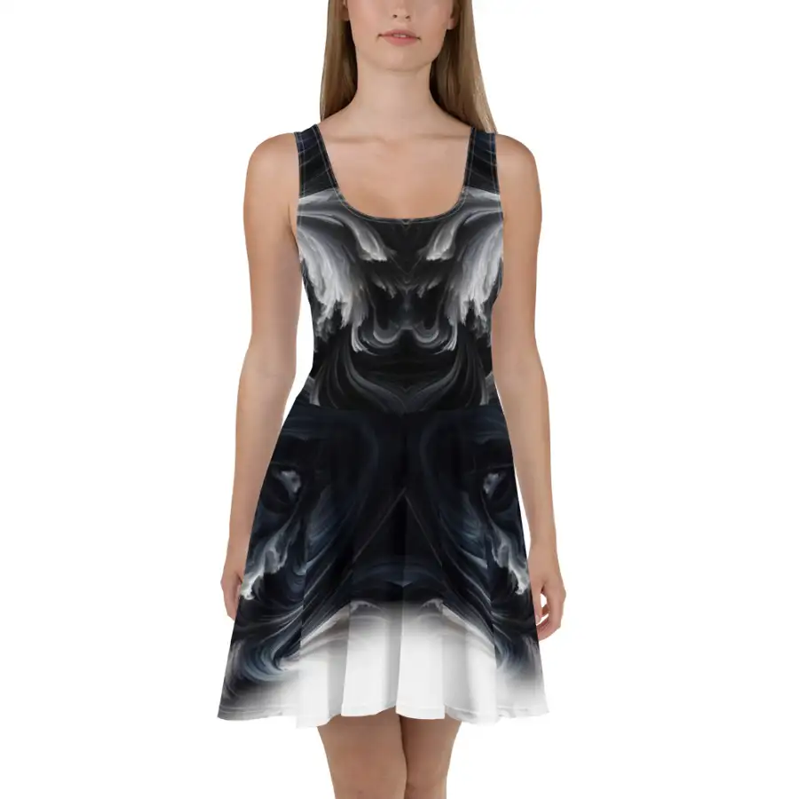 The Great Cat Council - Stylish Skater Dress black and white