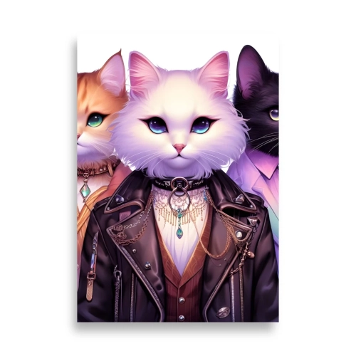 Large Poster - Rainbow Cats